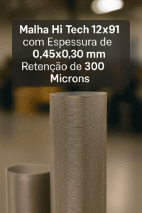 Malha Hi Tech 12x91 com Espessura de 0,45x0,30 mm e Retenção de 300 Microns 2 Malha Hi Tech 12x91
