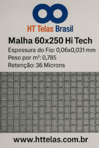 Malha Hi Tech 60x250 com Espessura de Fio e Alta Retenção 2 A malha Hi Tech 60x250